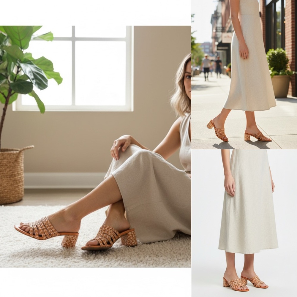 Universal Thread Tan Woven Mules - Picture 2 of 15